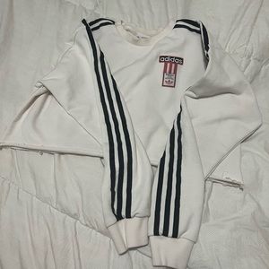 Adidas cream cropped sweater